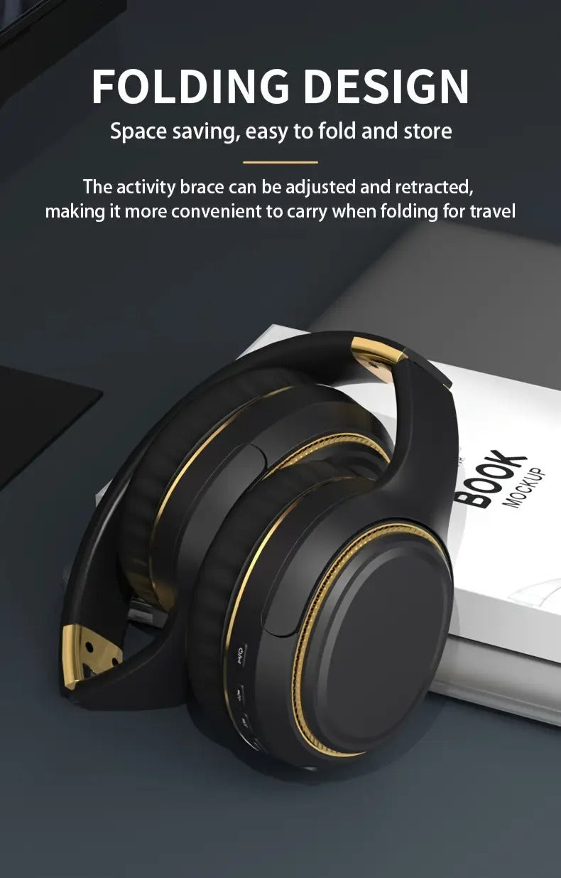 NNETM Wireless Headset with RGB Lights and Foldable Design